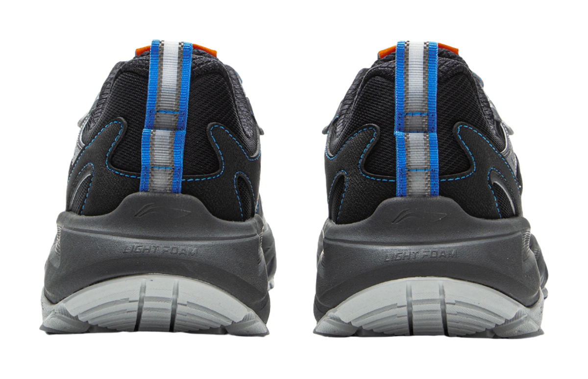 Li Ning Children's Outdoor Synthetic Leather Fashion, Leisure, Versatile, Simple Children's Outdoor Shoes Black and Grey Unisex  VJSNEAKER