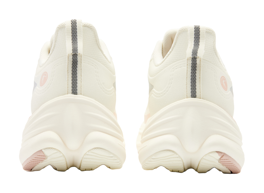 QIAODAN Shock Absorbers Slip Resistant Abrasion Resistant Low top Casual Running Shoes Women's Ivory White Brown Pink 