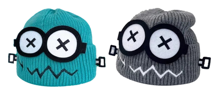 【 Essential for Autumn and Winter 】 IOTS Cute xx Eye Robot Funny Windproof, Warm, Commuting Versatile Polyester Woolen Hat for Men and Women Same Style Couple's Gift for Boys and Girls  vjsneaker.com