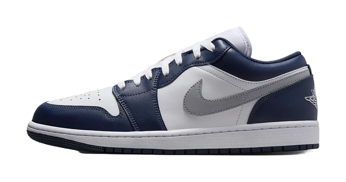 Jordan 1 Low Wolf Grey Midnight Navy  vjsneaker.com