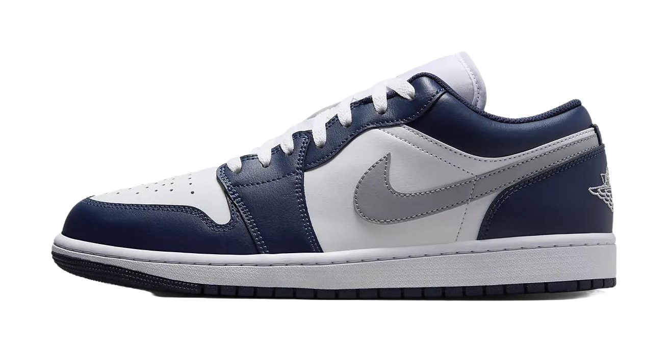 Jordan 1 Low Wolf Grey Midnight Navy  vjsneaker.com