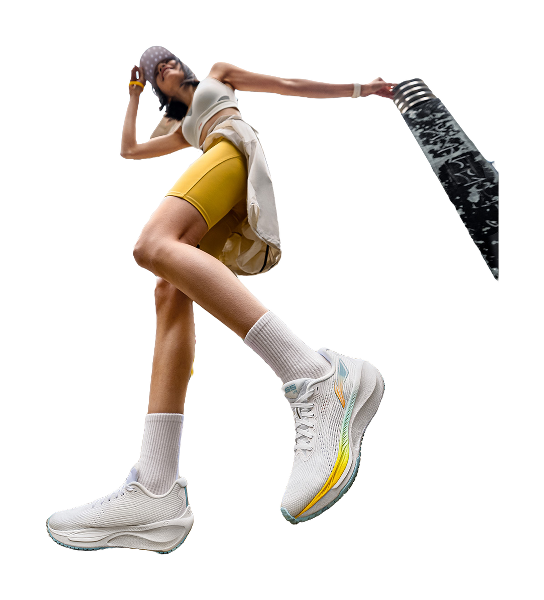 LiNing WuShi Lite 2.0 Cushioning Anti-Slip Wear-Resistant Breathability Low-Top Running Shoes Women's Standard White 