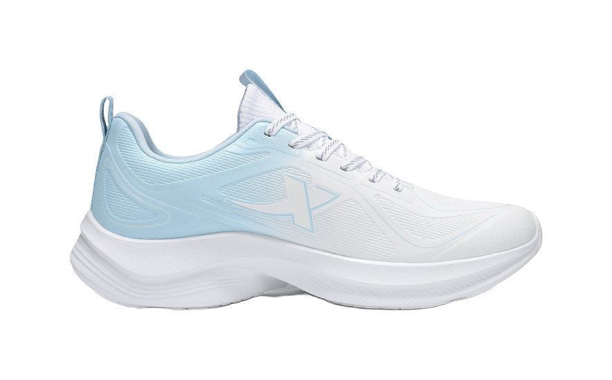 XTEP Cushioning, Wear Resistant Low top Casual Running Shoes Men's Classic White Ripple Blue 