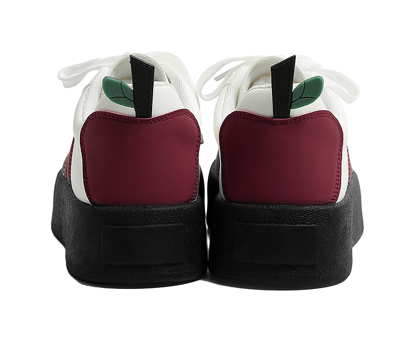 HUANQIU Slip Resistant Abrasion Resistant Low top Skateboard Shoes Women's White Red 