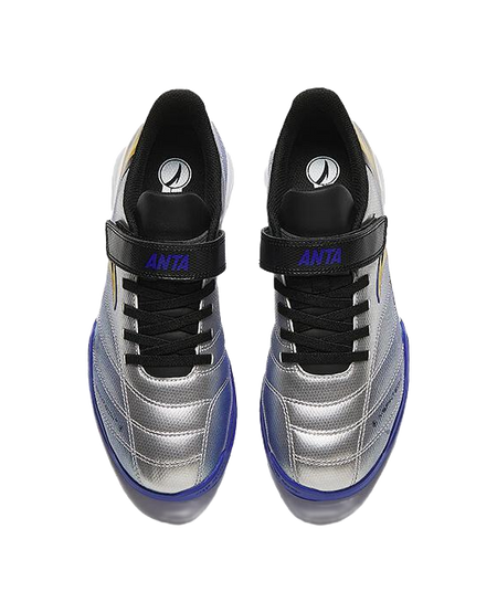 Antakids Low top Kids Soccer Shoes Silver Black Blue Kids  VJSNEAKER