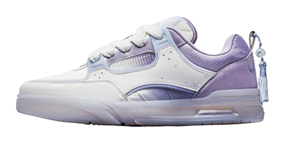 ANTA x Genshin Impact "Qiqi" 122518040X-1 - Low-Top Skate Shoes Women Papyrus White Poplar Catkin Purple