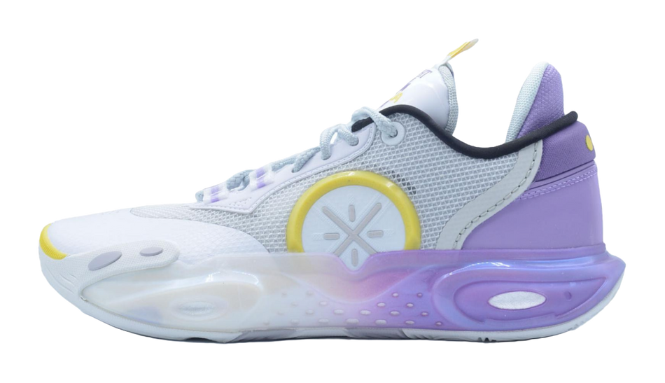 LiNing All City 12 Slip Resistant Abrasion Resistant Low top Basketball Shoes Unisex White Purple  VJSNEAKER