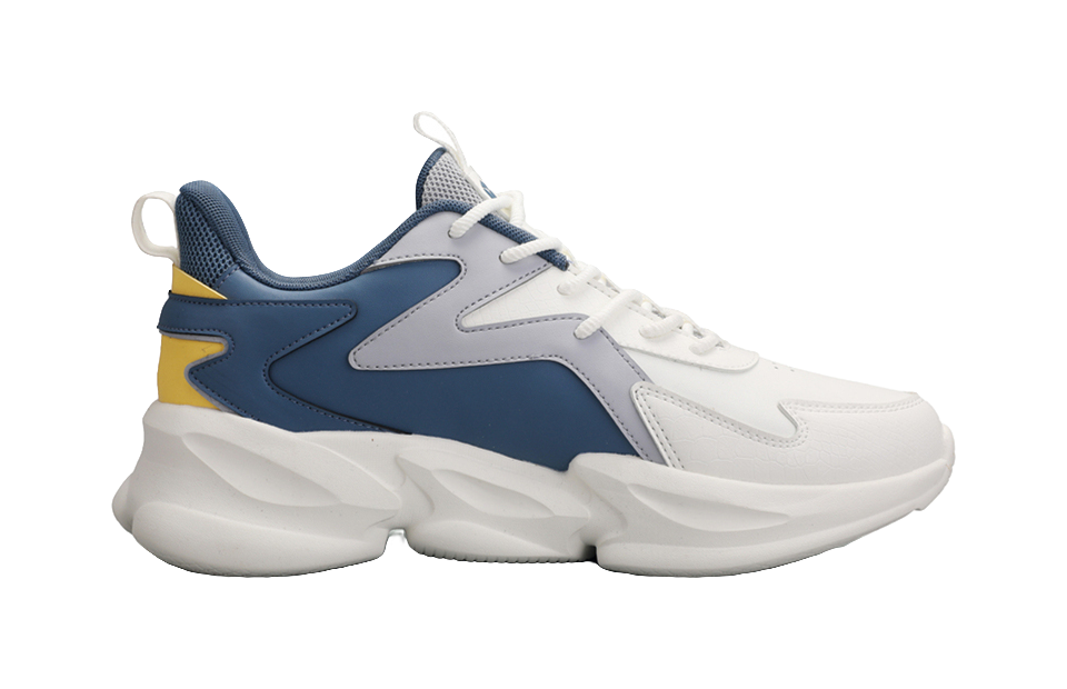 QIAODAN Waterproof And Breathable Lightweight Low Top Casual Running Shoes Men's White Blue 