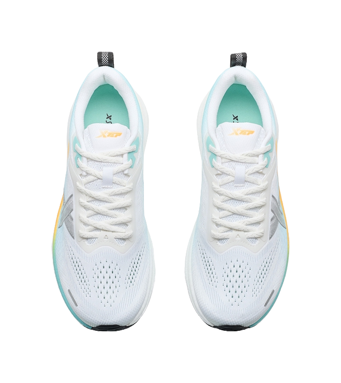 XTEP Slip-Resistant Breathable Lightweight Low-Top Training Running Shoes Men's White Cyan 