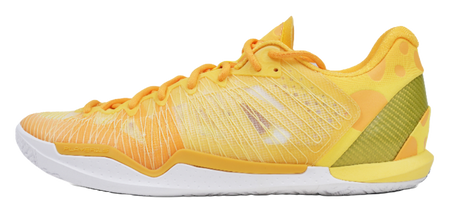 Low-top basketball shoes, yellow-orange knit upper with white midsole