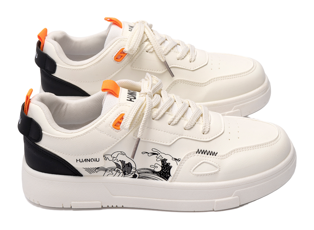 HUANQIU Coverage Slip Resistant Lightweight Height Increasing Low top Skateboard Shoes Men's 