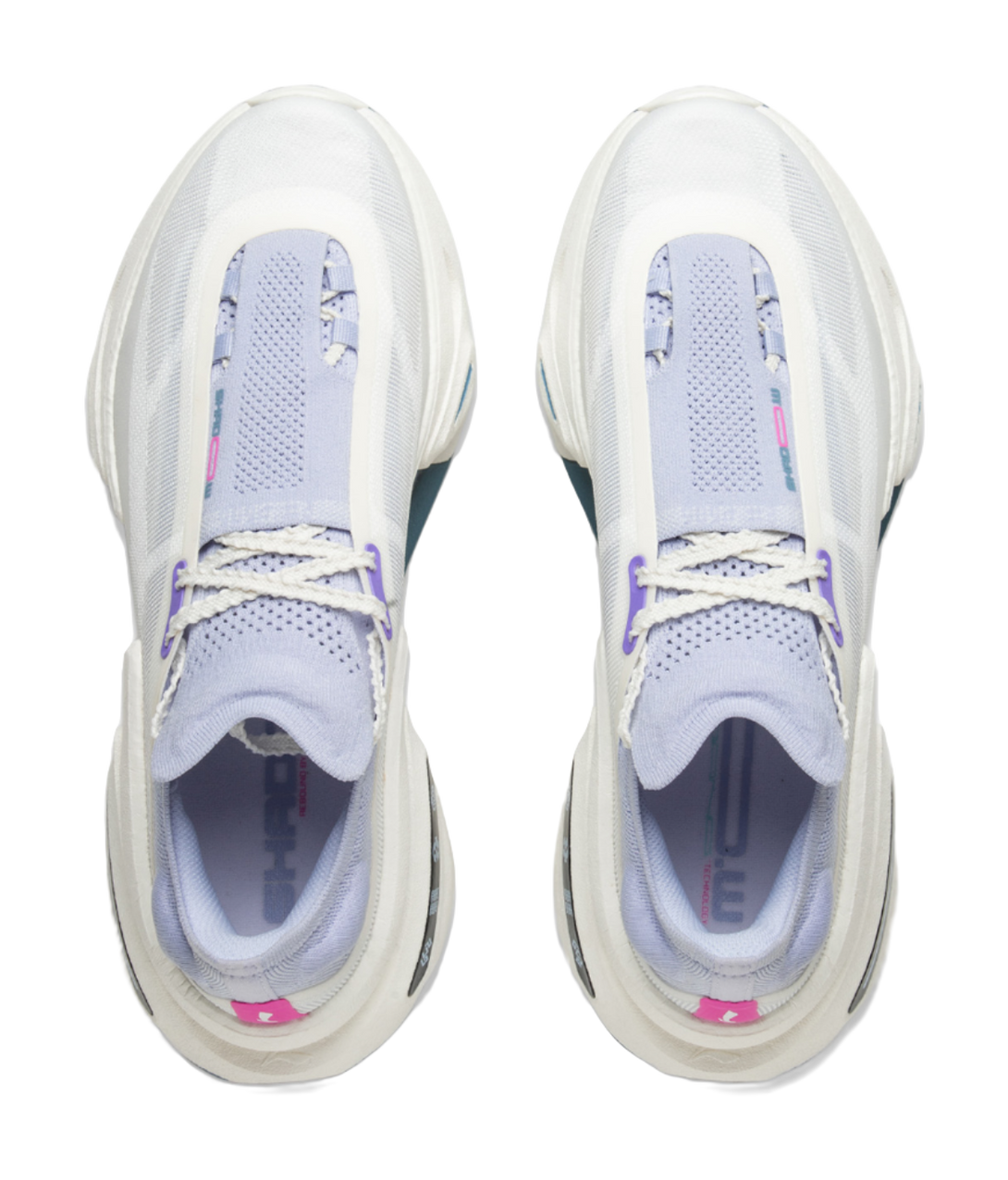 LiNing Shadow 3.0 Cushioning Abrasion Resistant Breathable Rebound Low top Casual Running Shoes Unisex White Purple 