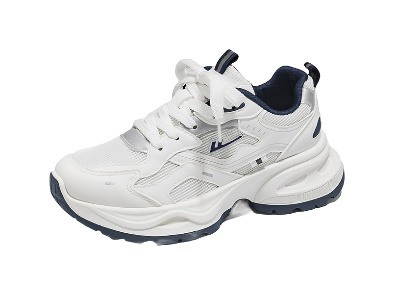 Warrior Low top Chunky Sneakers Unisex White Dark Blue 