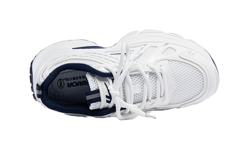 Warrior Anti Slip Wear Resistant Low Top Casual Running Shoes Women's White Dark Blue 