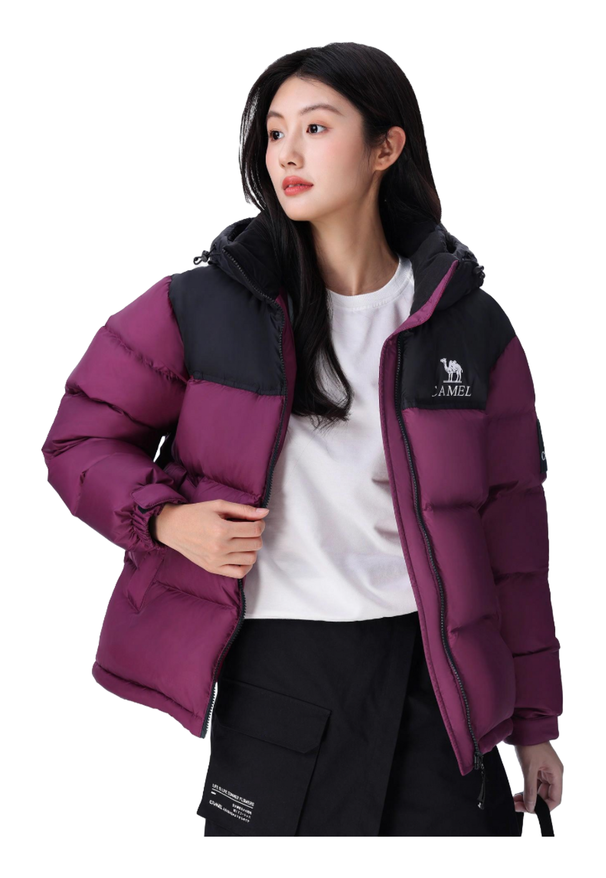 CAMEL Warm Fleece Collection Down Jacket Unisex  vjsneaker.com