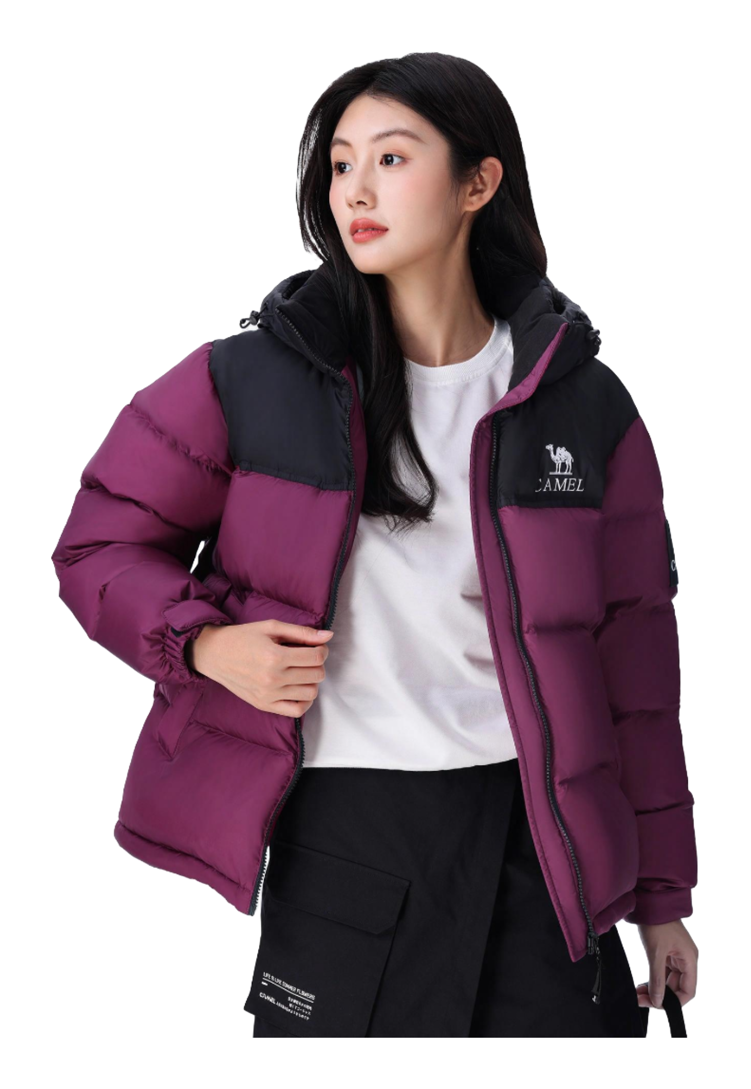 CAMEL Warm Fleece Collection Down Jacket Unisex  vjsneaker.com