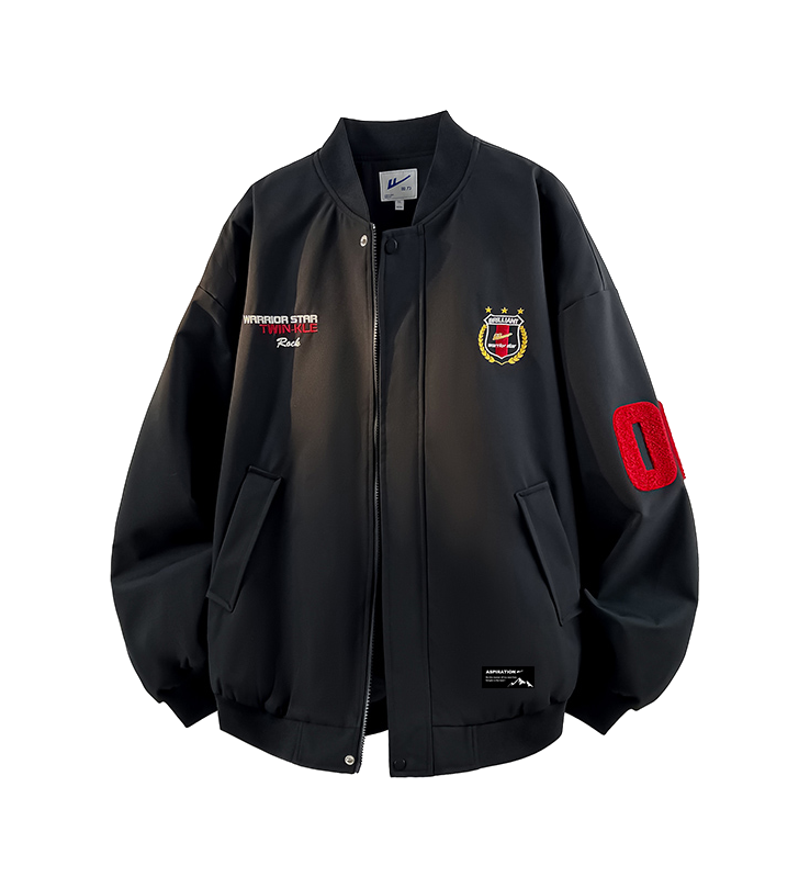 Warrior Revival Tide Cloud Sail Series Autumn and Winter Versatile Digital Loose Casual Plus Cotton Thick Long Sleeve Cotton Jacket Cotton Coat Baseball Jacket Unisex  VJSNEAKER