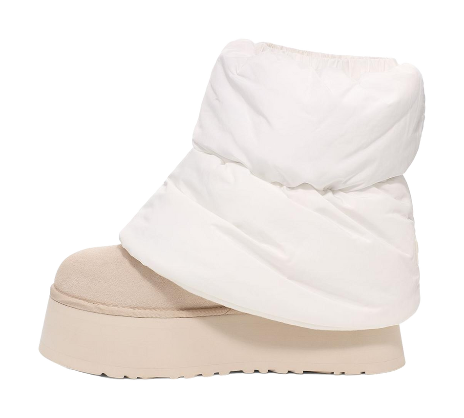 UGG Classic Mini Dipper Puffer Boot White Ceramic Womens  vjsneaker.com
