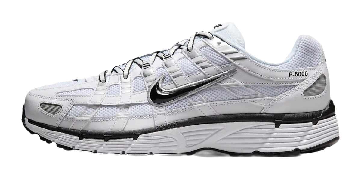 Nike P 6000 White Metallic Silver Black  VJSNEAKER