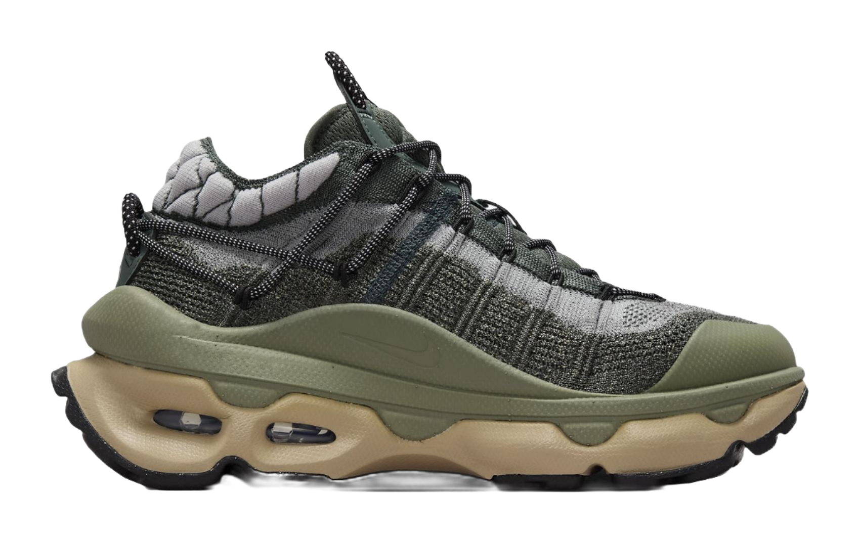 Nike Air Max Flyknit Venture Vintage Green Light Army Khaki Metallic Silver Womens  vjsneaker.com