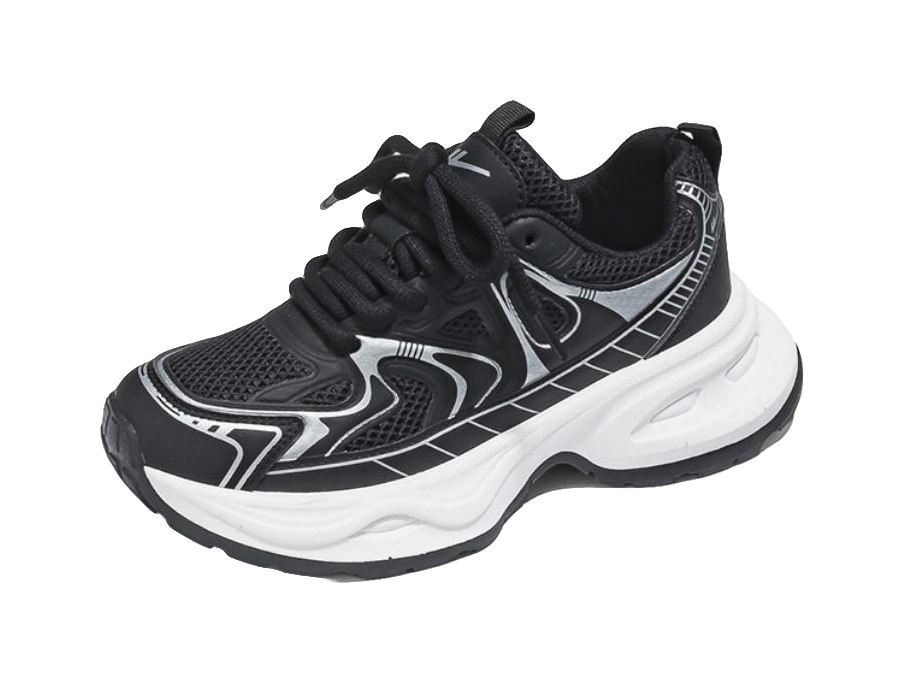 Warrior Low top Chunky Sneakers Unisex Silver Couple Shoes 