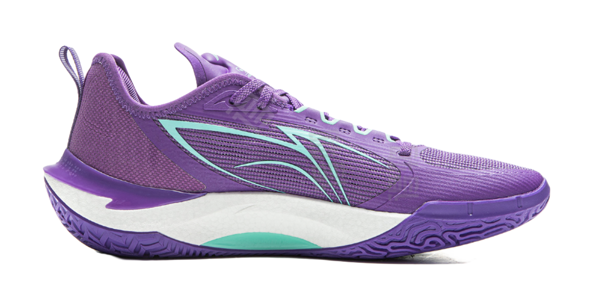 LiNing Cushioning, Slip Resistant, Abrasion Resistant, Rebound Grip Low Top Basketball Shoes Mens Zircon Purple  VJSNEAKER