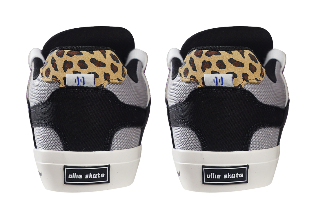 Ollieskate Wear resistant And Lightweight Low Top Skateboard Shoes Unisex Purple Black 