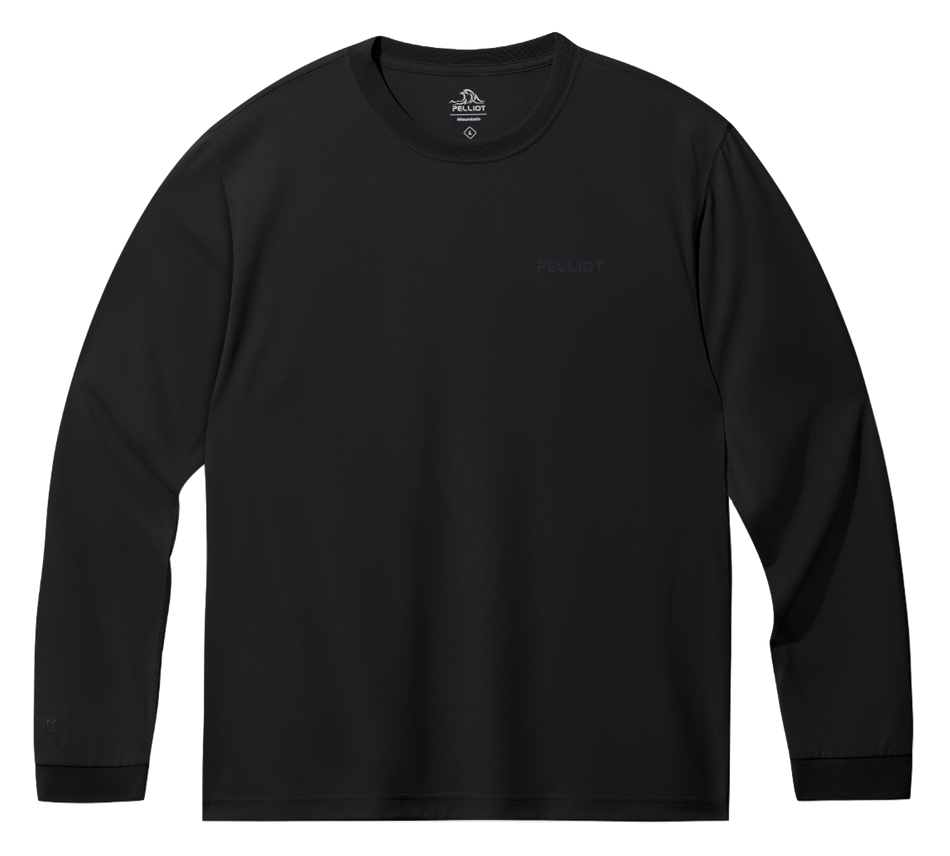 Boxi and PELLIOT outdoor quick drying Polartec power dry, sweat absorbing, breathable, quick drying, casual sports base, comfortable and versatile interior, autumn top, hoodie, round neck, couple's T-shirt, unisex  vjsneaker.com