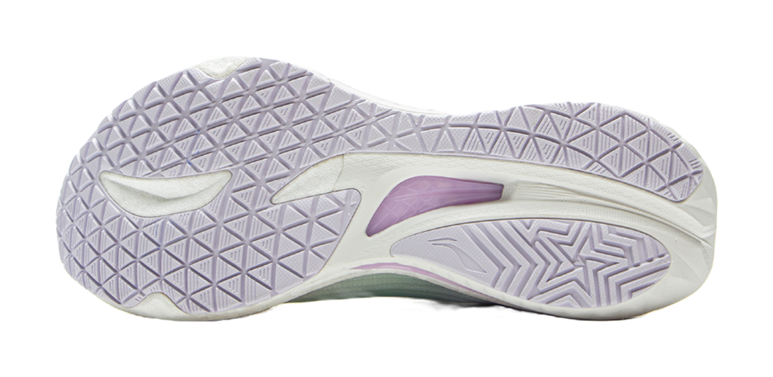 LiNing Shock Absorbers Slip Resistant Abrasion Resistant Breathable Low Top Running Shoes Women's White Purple 