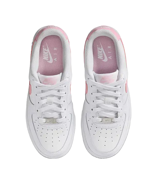 Nike Air Force 1 Abrasion Resistant Low top Kids Skateboarding Shoes White/Soft Pink Teenagers  vjsneaker.com