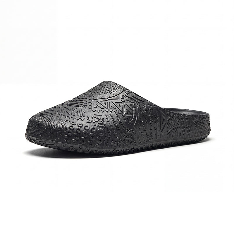 ANTA Men's Closed-Toe Recovery Slippers 112621811-2 — Basic Black  vjsneaker.com