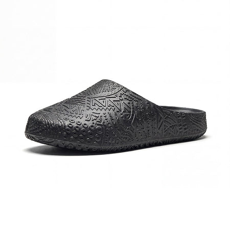 ANTA Men's Closed-Toe Recovery Slippers 112621811-2 — Basic Black  vjsneaker.com