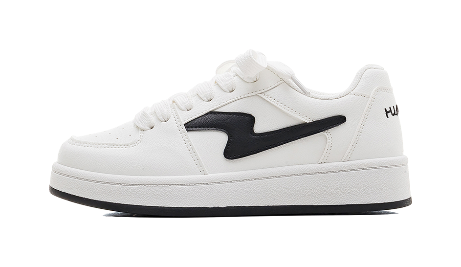 HUANQIU Slip Resistant, Abrasion Resistant, Lightweight Low top Skateboard Shoes Women's Black White 