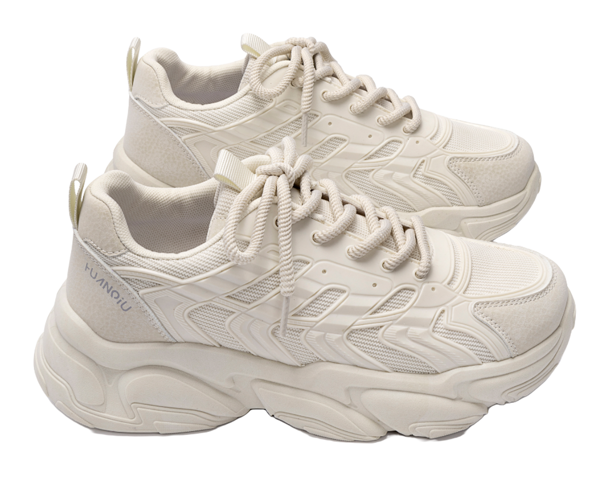 HUANQIU Slip Resistant Coverage, Lightweight, Height Increasing Low top Chunky Sneakers Mens Black  vjsneaker.com