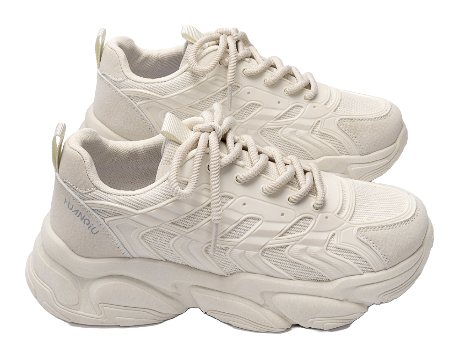 HUANQIU Slip Resistant Coverage, Lightweight, Height Increasing Low top Chunky Sneakers Mens Black  vjsneaker.com