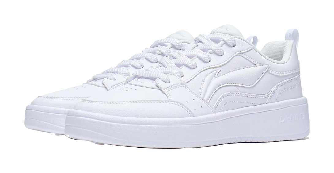 LiNing Acer Truncatum Cushioning Anti-Slip And Wear-Resistant Low-Top Skateboard Shoes Women's Standard White 