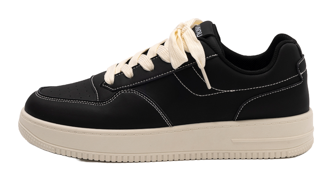 HUANQIU White Sneakers Lightweight Coverage Low top Skateboard Shoes Men's 