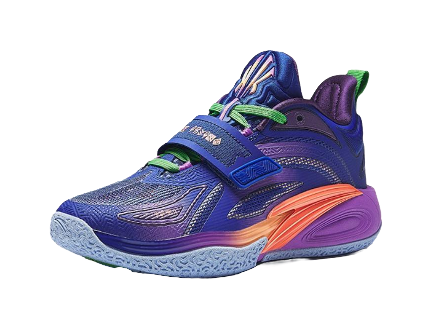 Antakids KAI 1 Slip Resistant Cushioning Abrasion Resistant Low top Childrens Basketball Shoes Blue, Purple, Orange  VJSNEAKER