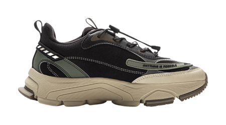 Li Ning Children's Sports Life Series Synthetic Leather Fabric Splicing Comfortable Trendy Children's Casual Shoes Black Grey Green Children's Edition  VJSNEAKER