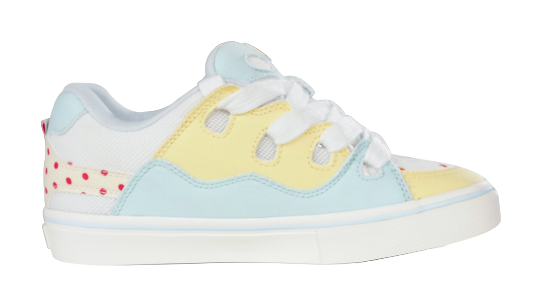 Ollieskate Slip Resistant And Abrasion Resistant Support Low top Skateboard Shoes Unisex Yellow Blue 