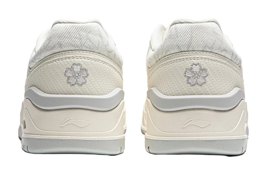 LiNing Moon White 2.0 Anti Slip Wear Resistant Breathable Height Increasing Low Top Skateboard Shoes Men's Ecru 