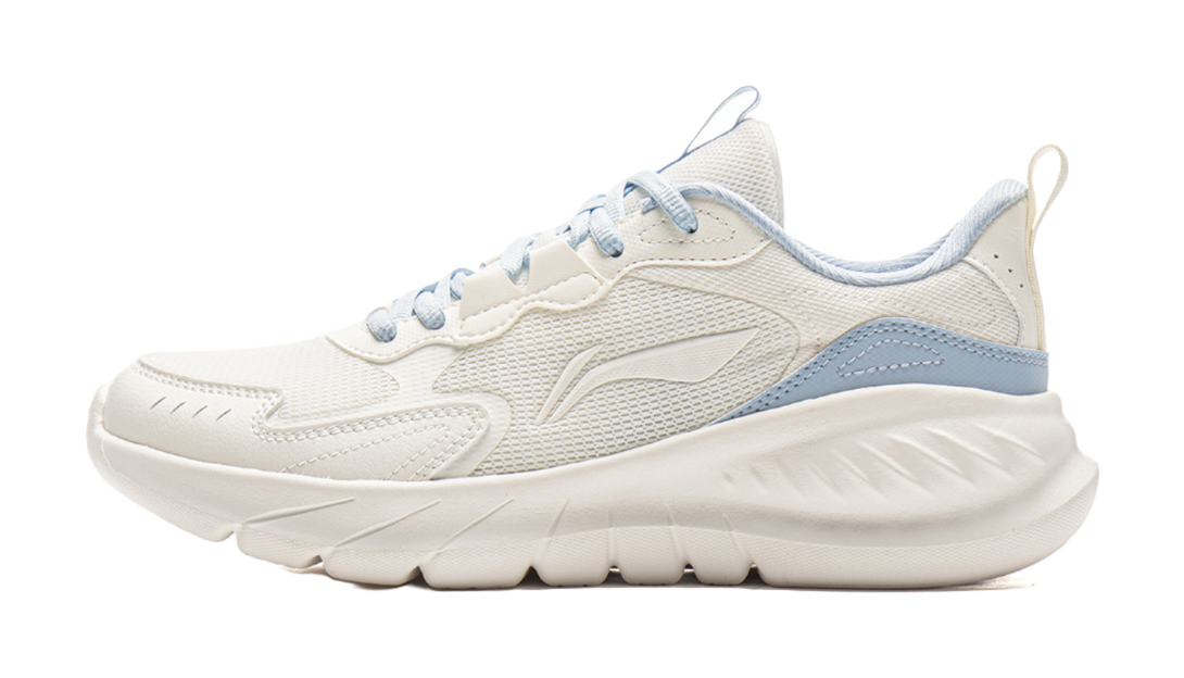 LiNing Cushioning, Abrasion Resistant, Breathable, Lightweight Low Top Sprint Running Shoes Women's White Blue 