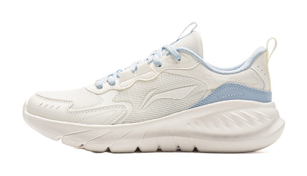 LiNing Cushioning, Abrasion Resistant, Breathable, Lightweight Low Top Sprint Running Shoes Women's White Blue 