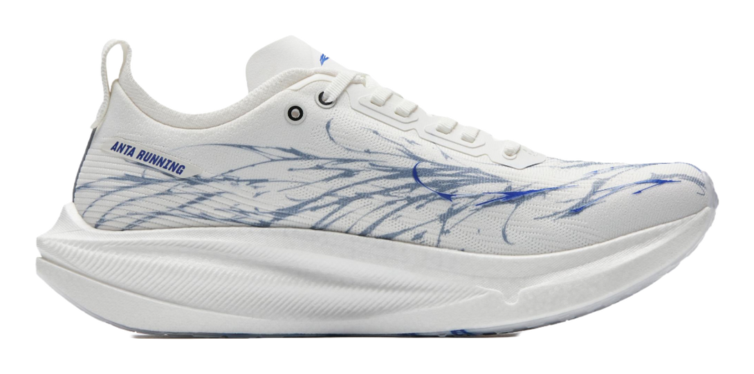 ANTA Mario 2 Running Shoes Men's Low top Papyrus White, Genuine Blue 