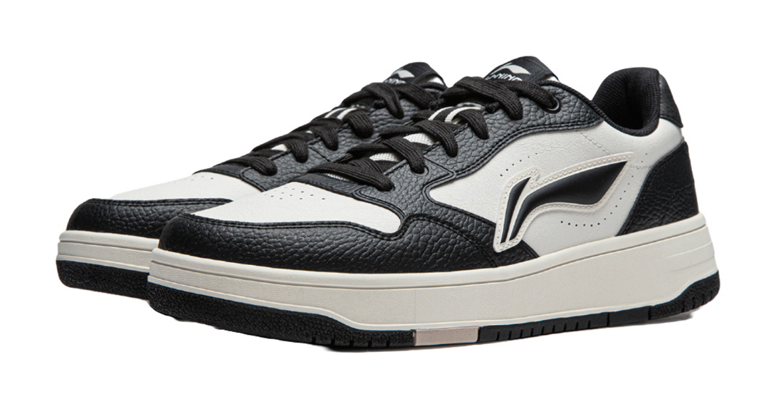 LiNing Tianji Soft Slip Resistant Cushioning Abrasion Resistant Low Top Skateboard Shoes Men's White Black 
