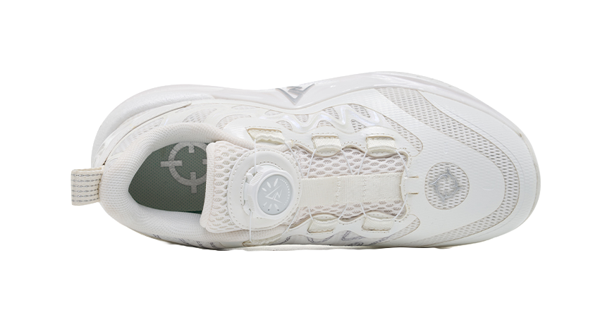 Rigorer Reeves second-generation AR2 Ghost lightweight, comfortable, fashionable, shock-absorbing, wear-resistant, breathable low cut sports basketball shoes for children in white and silver  VJSNEAKER