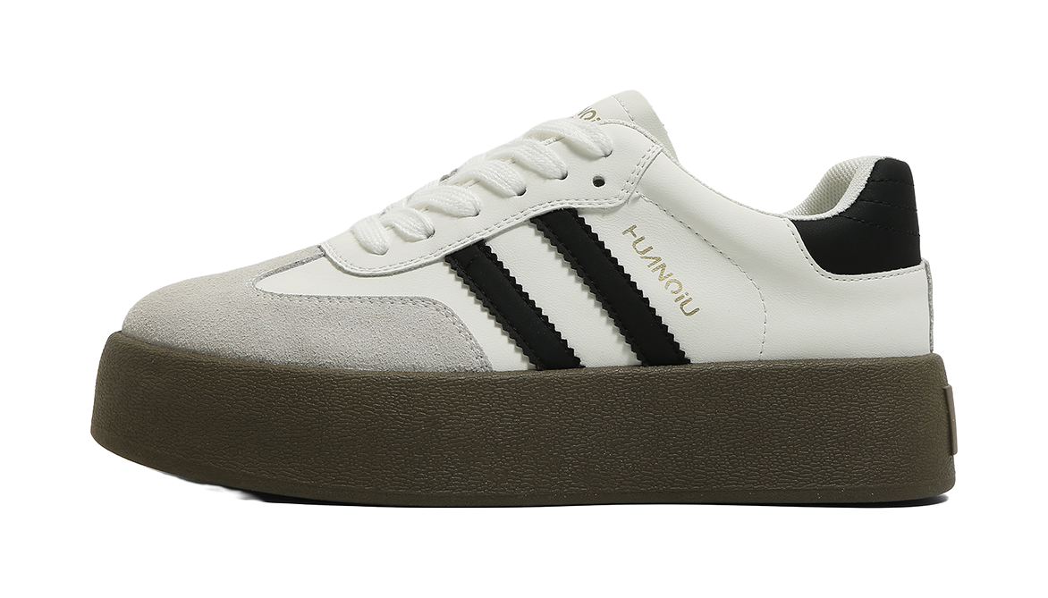 HUANQIU Slip Resistant, Abrasion Resistant, Lightweight, Breathable, Height Increasing Low top Skateboard Shoes Womens  VJSNEAKER