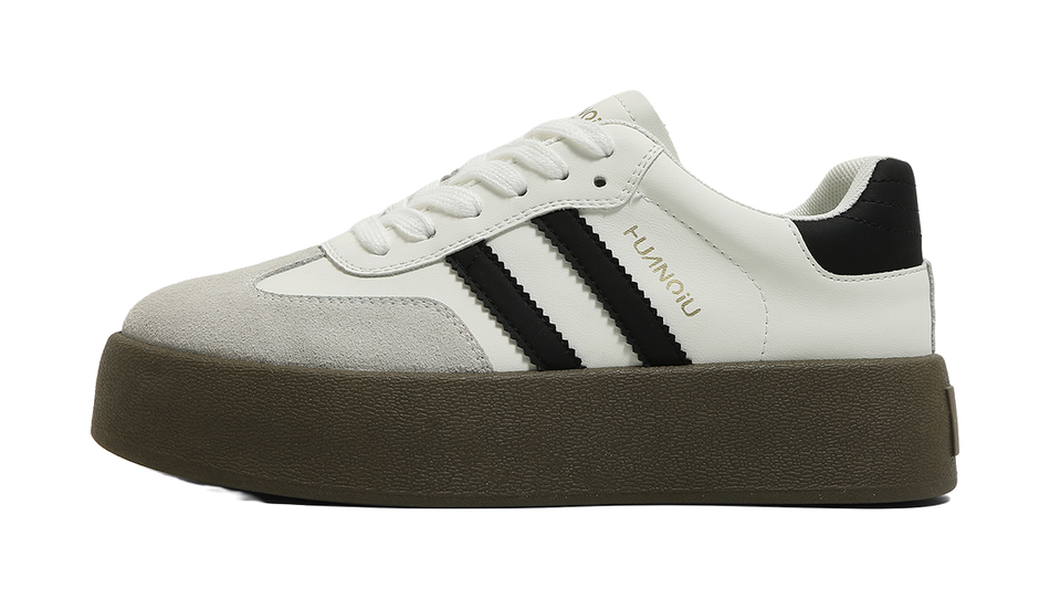 HUANQIU Slip Resistant, Abrasion Resistant, Lightweight, Breathable, Height Increasing Low top Skateboard Shoes Womens  VJSNEAKER