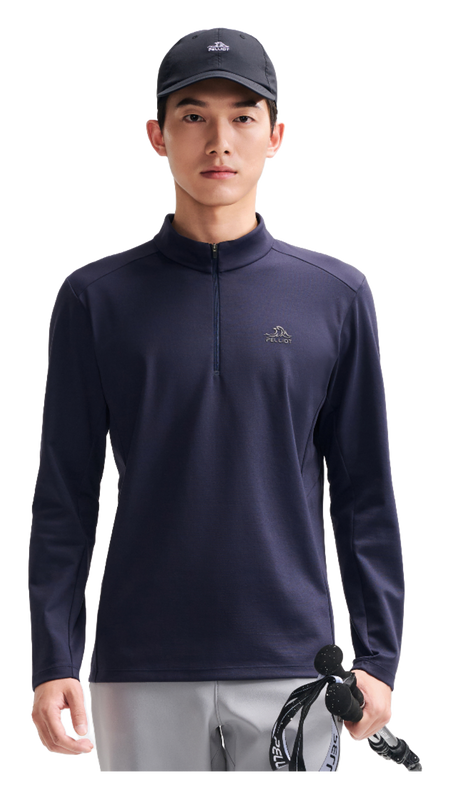 Boxi and PELLIOT outdoor long sleeved Polygiene antibacterial sports elastic top, casual, comfortable, skin friendly, warm, semi high neck sweatshirt, base T-shirt for men  vjsneaker.com