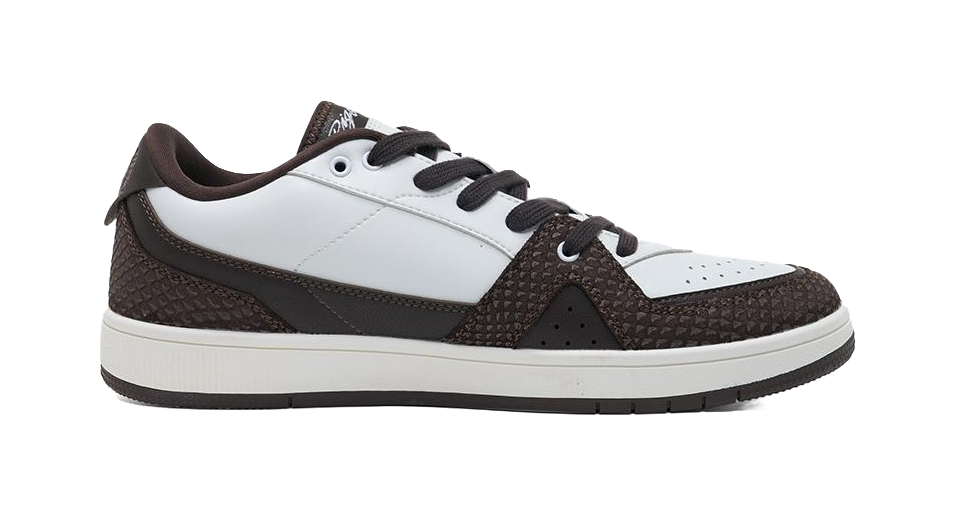 RIGORER Reaves Slip Resistant Breathable Abrasion Resistant Low top Thin Sole Skateboard Shoes Mens White Brown